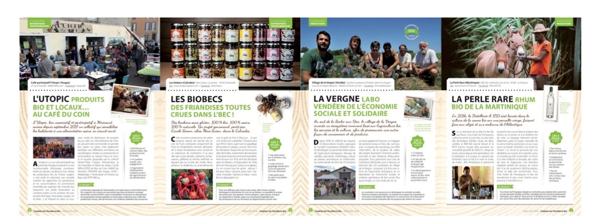 Les Trophées de l'Excellence Bio — four finalists spread